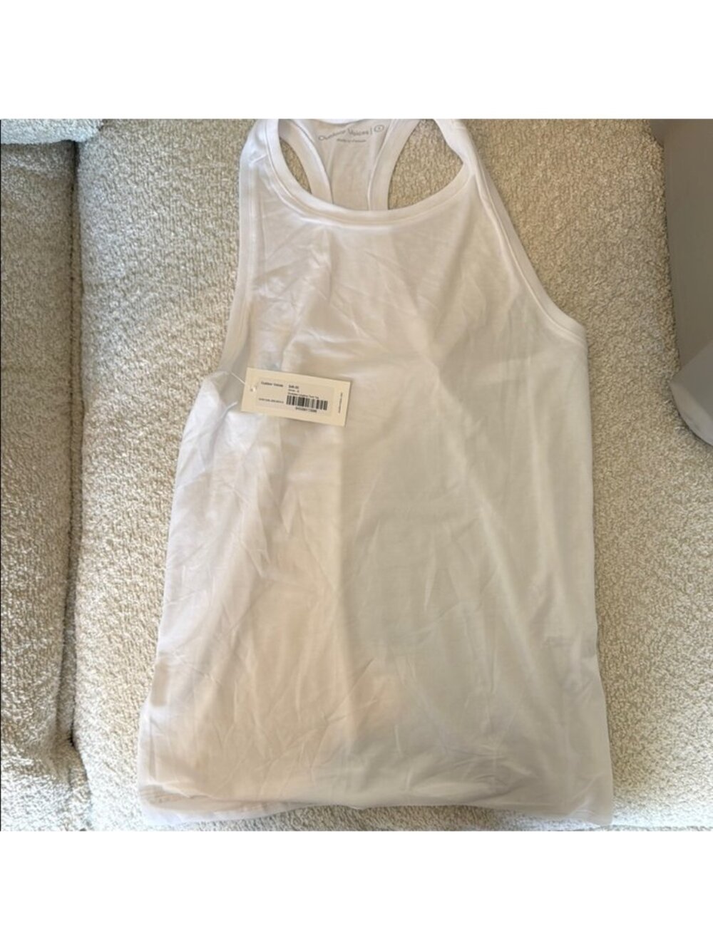 NWT OV Sweatee Longline tank Top S White